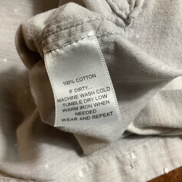 Tradlands Light Grey LS Shirt with Hand-stitched Dots.Size XS. Made in USA. - Picture 7 of 11